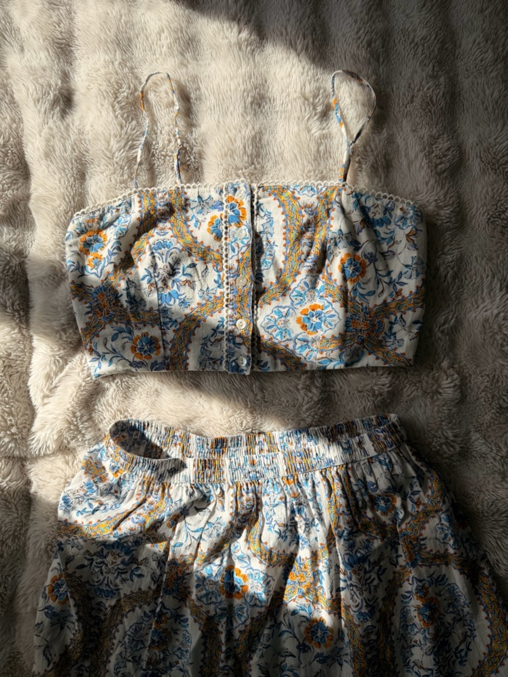 DRA Los Angeles 2 Piece Set with Blue & Orange Floral Print - Picture 8 of 8